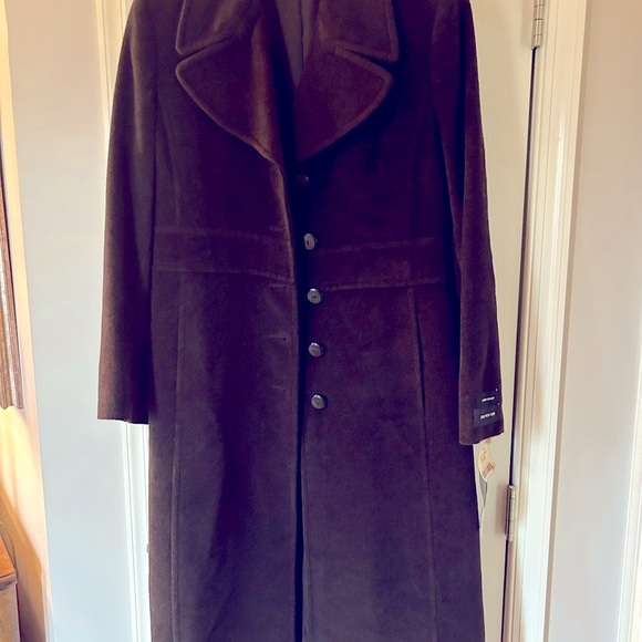 NWT JNY Wool blend brown long pea coat size 10 - Picture 10 of 11